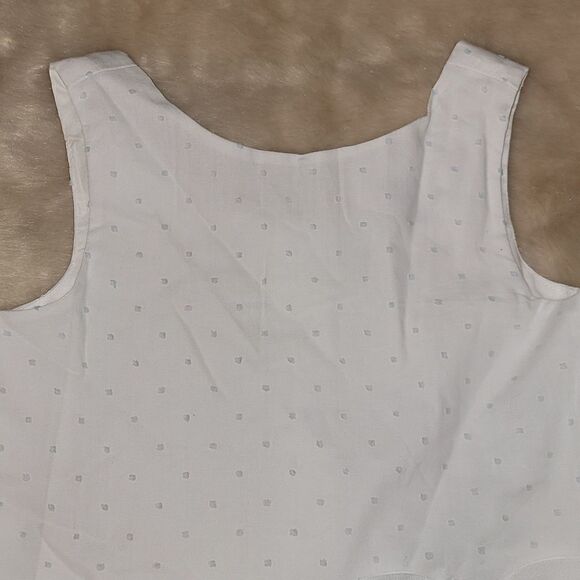 JANIE AND JACK WHITE WITH LIGHT BLUE POLKA DOTS SLEEVELESS TOP, SIZE 4 - NEW! - Picture 2 of 11